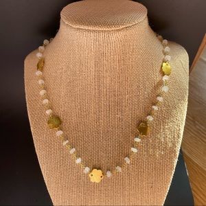 Moonstone Long Rosary Chain 14k Gold Necklace